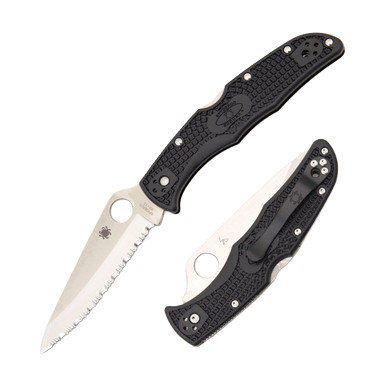 Spyderco Endura 4 Folding Knife 3.8 Inch Serrated Satin Clip Point